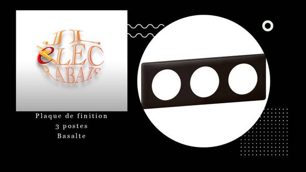 Plaque de finition " 3 postes BASALTE " Legrand Céliane
