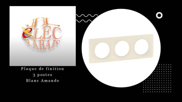 Plaque de finition " 3 postes BLANC AMANDE " Legrand Céliane