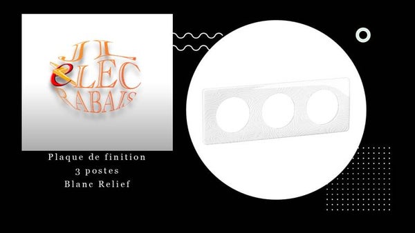 Plaque de finition " 3 postes BLANC RELIEF " Legrand Céliane