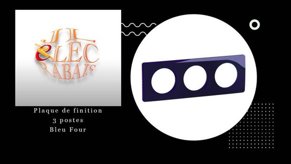 Plaque de finition " 3 postes BLEU FOUR " Legrand Céliane