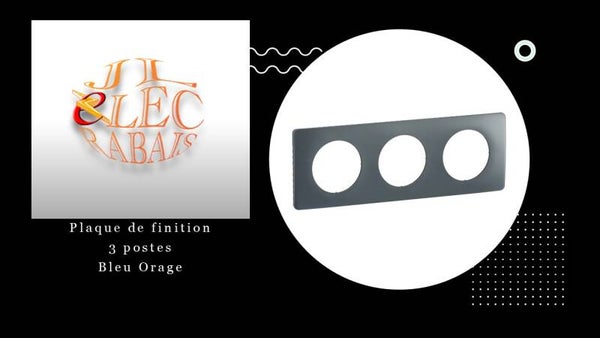 Plaque de finition " 3 postes BLEU ORAGE " Legrand Céliane