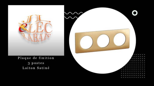 Plaque de finition " 3 postes LAITON SATINE " Legrand Céliane