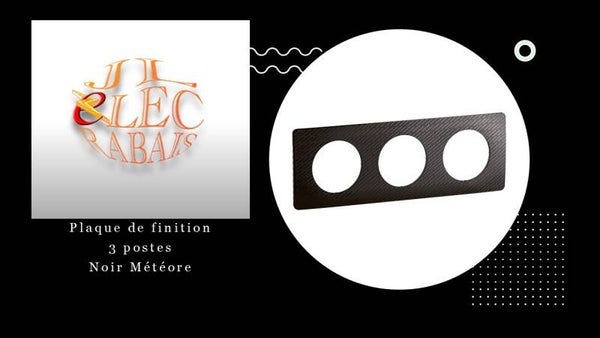 Plaque de finition " 3 postes NOIR METEORE " Legrand Céliane