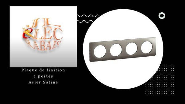 Plaque de finition " 4 postes ACIER SATINE " Legrand Céliane