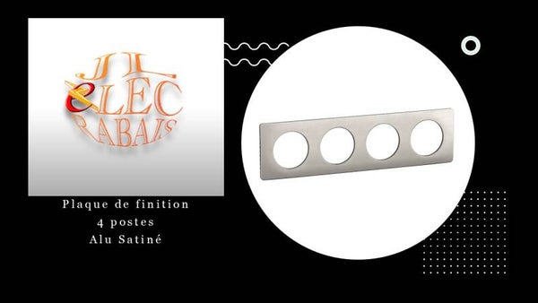 Plaque de finition " 4 postes ALU SATINE " Legrand Céliane