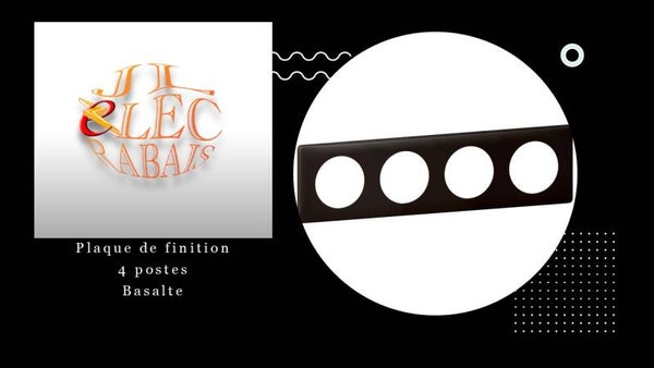 Plaque de finition " 4 postes BASALTE " Legrand Céliane