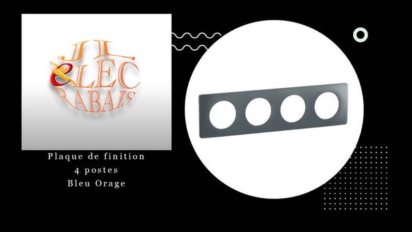 Plaque de finition " 4 postes BLEU ORAGE " Legrand Céliane