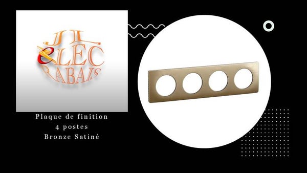 Plaque de finition " 4 postes BRONZE SATINE " Legrand Céliane