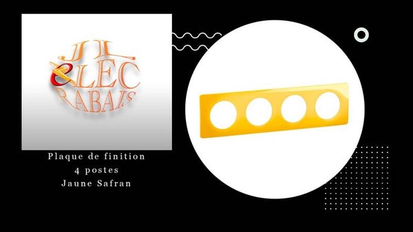 Plaque de finition " 4 postes JAUNE SAFRAN " Legrand Céliane