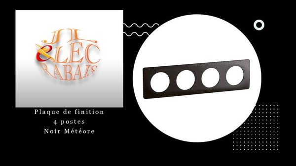 Plaque de finition " 4 postes NOIR METEORE " Legrand Céliane