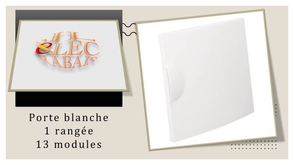 Porte blanche pour coffret électrique de 1 rangée (13 modules) Hager