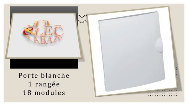 Porte blanche pour coffret électrique de 1 rangée (18 modules) Hager