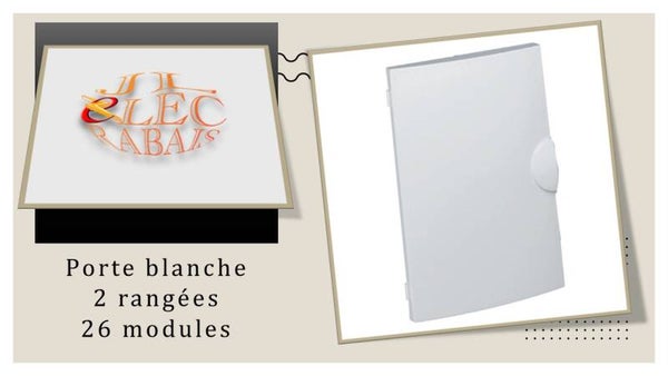 Porte blanche pour coffret électrique de 2 rangées (26 modules) Hager
