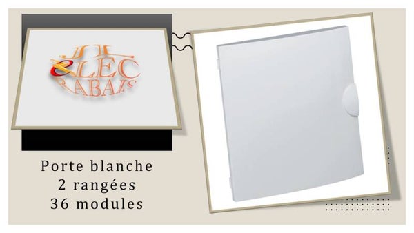 Porte blanche pour coffret électrique de 2 rangées (36 modules) Hager