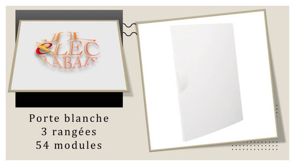 Porte blanche pour coffret électrique de 3 rangées (54 modules) Hager