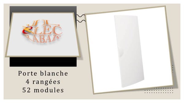 Porte blanche pour coffret électrique de 4 rangées (52 modules) Hager
