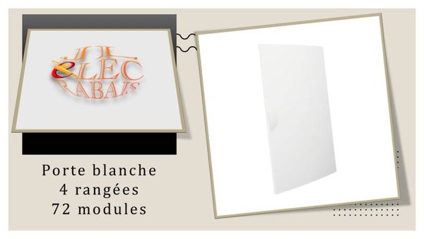 Porte blanche pour coffret électrique de 4 rangées (72 modules) Hager