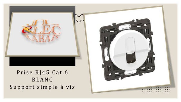 Prise RJ45 (enjoliveur blanc) - support simple à vis