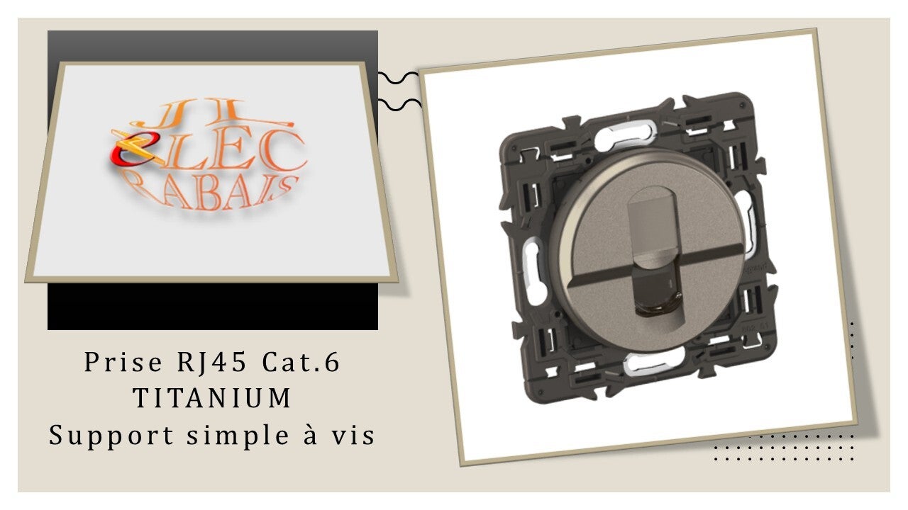 Prise RJ45 (enjoliveur titanium) - support simple à vis