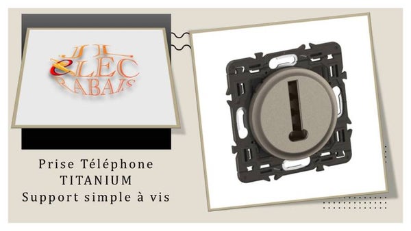 Prise Téléphone (enjoliveur titanium) - support simple à vis