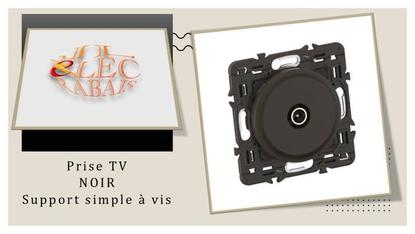 Prise TV (enjoliveur noir) - support simple à vis