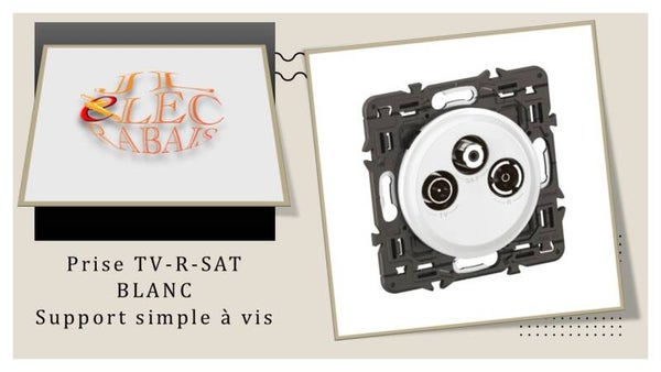Prise TV-R-SAT (enjoliveur blanc) - support simple à vis