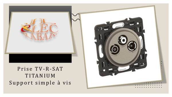 Prise TV-R-SAT (enjoliveur titanium) - support simple à vis