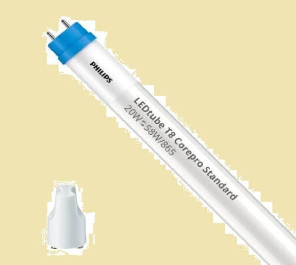 Philips Tube LED T8 CorePro (EM/Direct 230V) Standard Output 20W 2200lm - 865 Lumière Du Jour | 150cm - Équivalent 58W