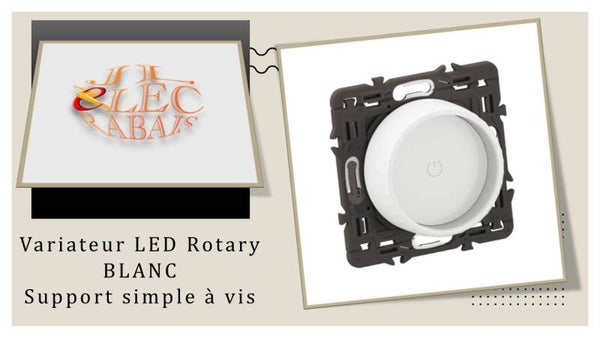 Interrupteur variateur Rotary (enjoliveur blanc) - support simple à vis