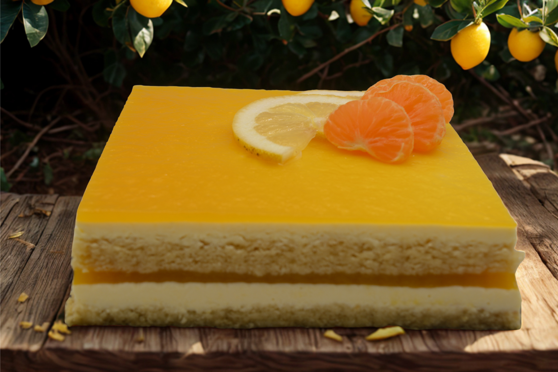 Mousse de limón y mandarina