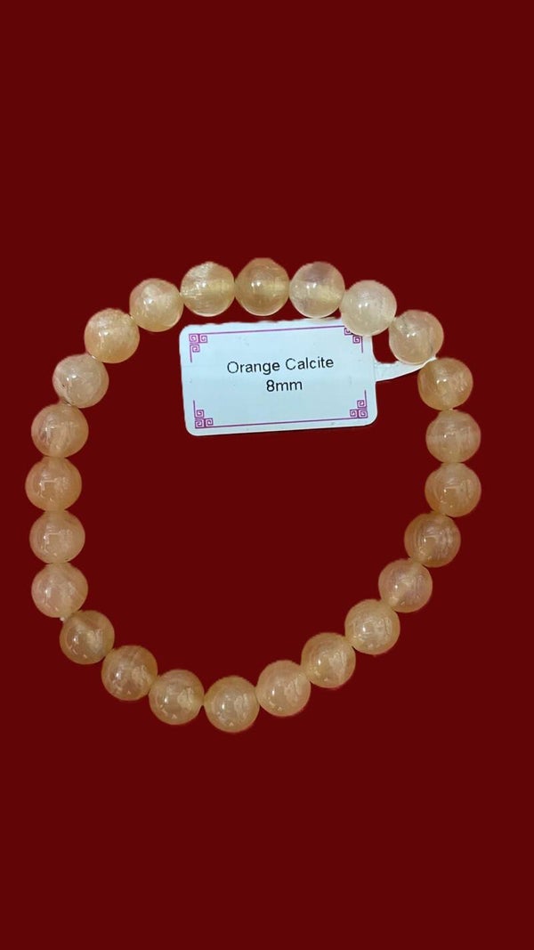 EIBC023 BRACELET CALCITE ORANGE 8MM