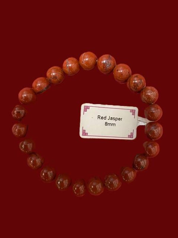EIBC026 BRACELET JASPE ROUGE 8MM