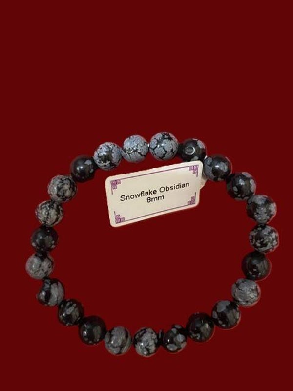 EIBC028 BRACELET OBSIDIENNE MOUCHETEE