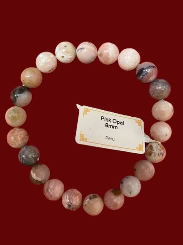 EIBC035 BRACELET OPALE ROSE 8MM