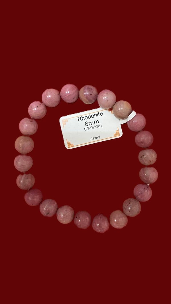 EIBC031 BRACELET RHODONITE 8MM