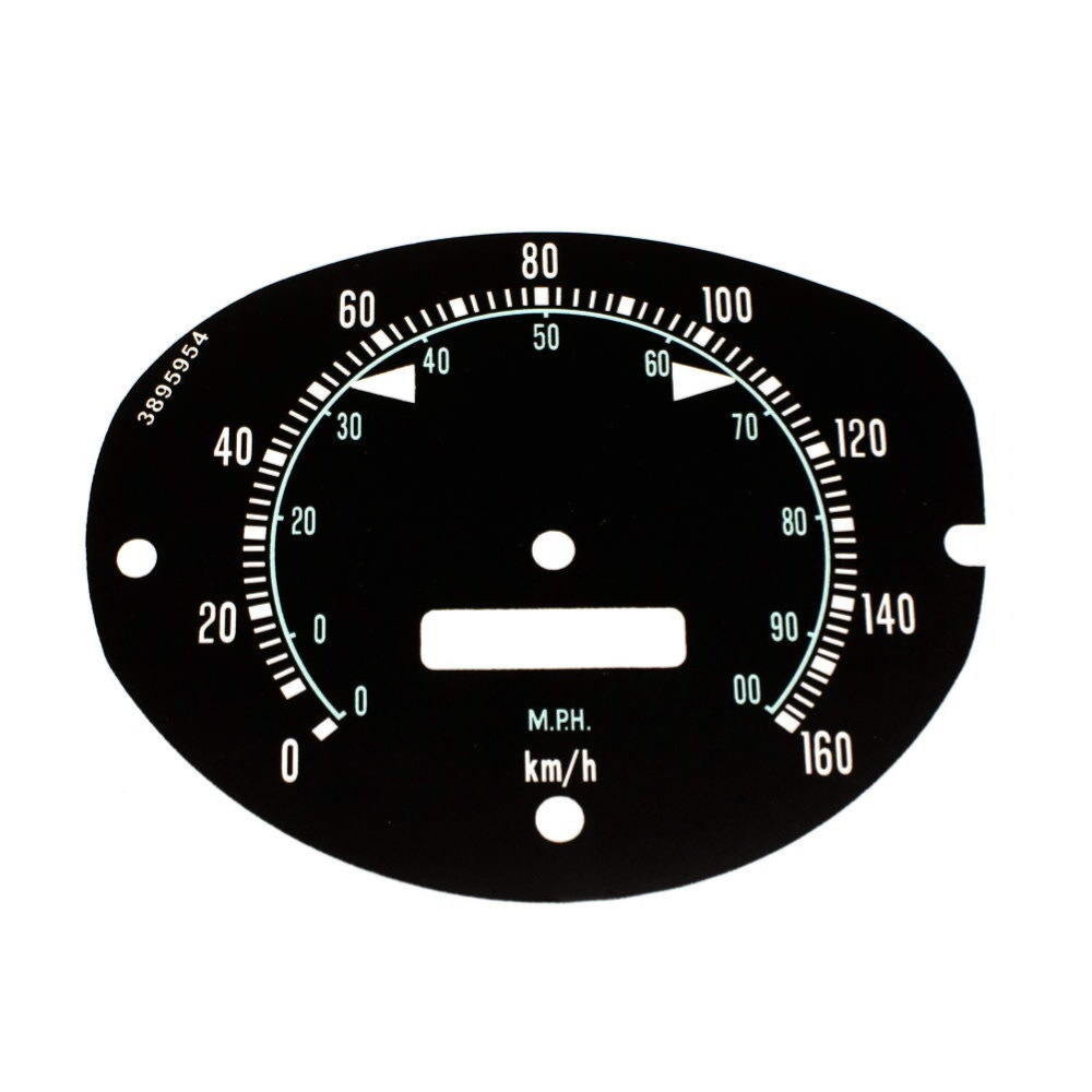 Kilometerteller aanduiding (160 km/u-mph)