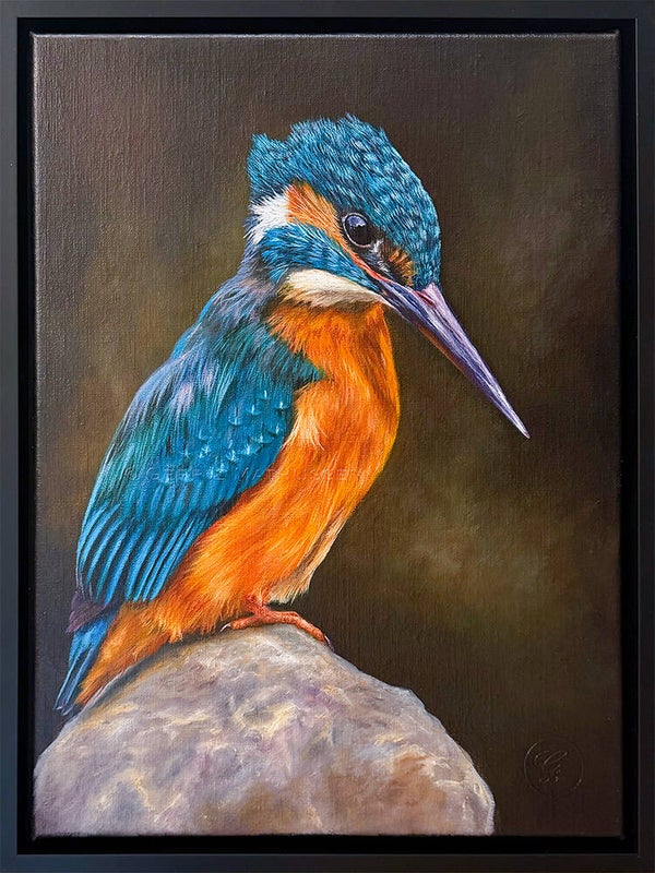 Bertje de ijsvogel | origineel olieverf schilderij