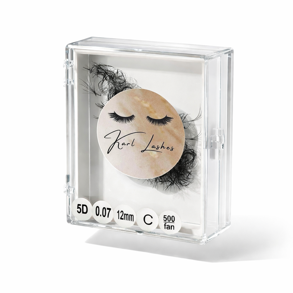 Kępki rzęs 5D - skręt C - 0,07 - 500 sztuk