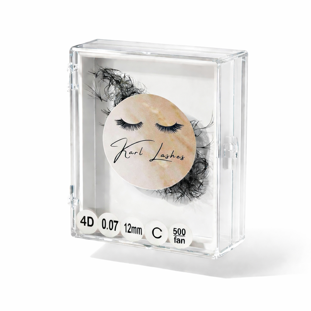 Kępki rzęs 4D - skręt C - 0,07 - 500 sztuk