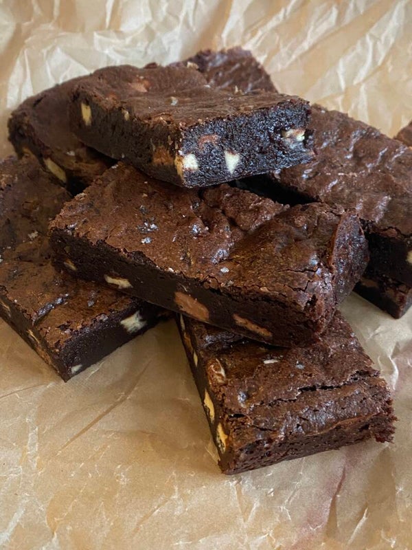 Triple chocolate cinnamon brownies