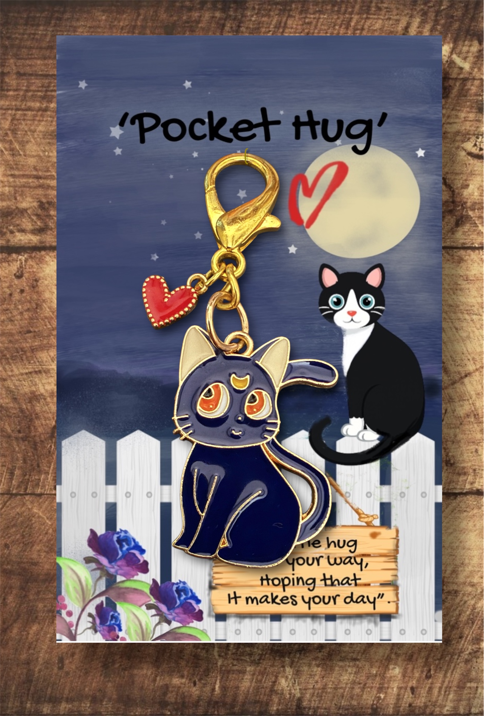 Moon cat with heart