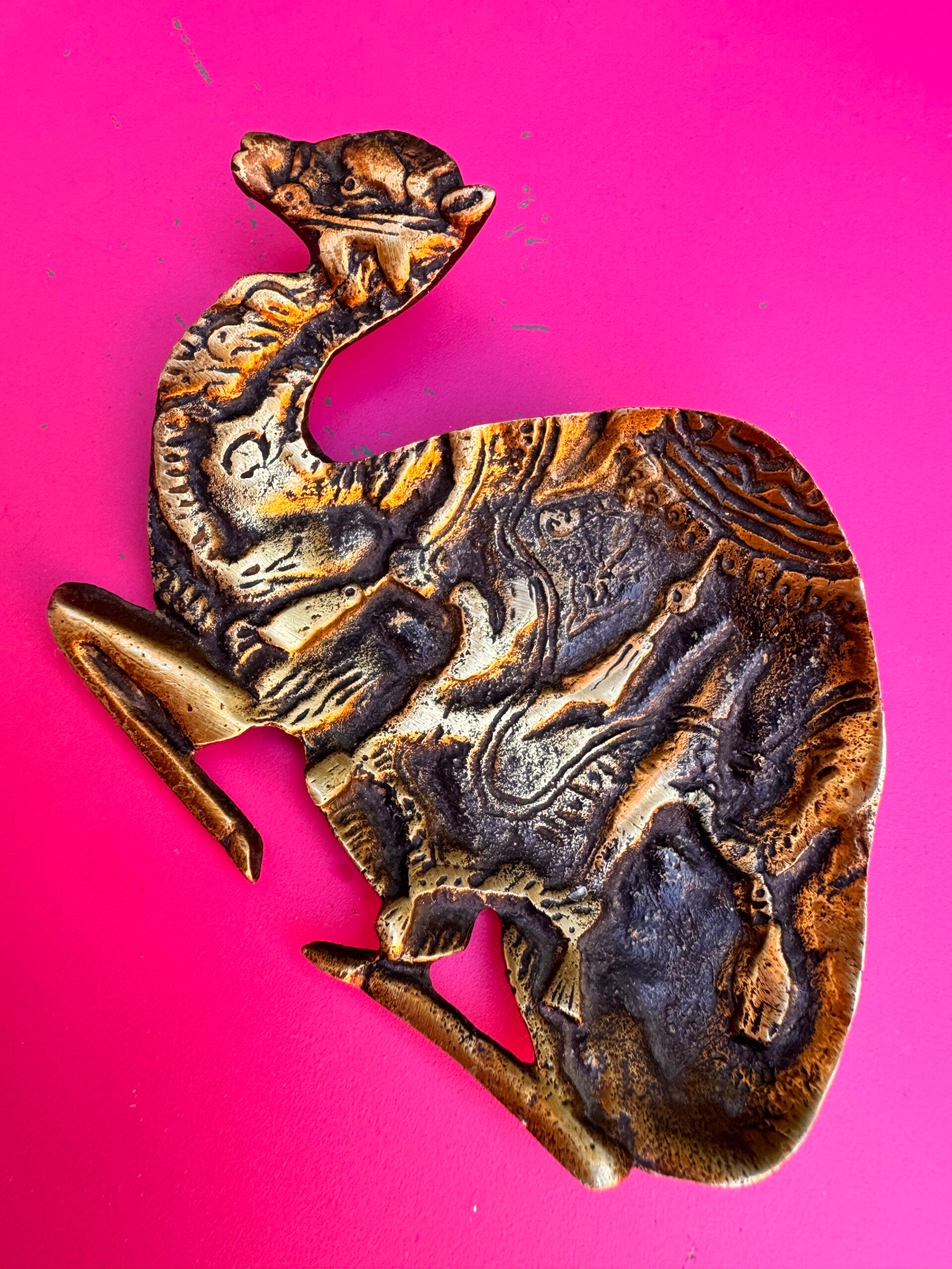 Vintage Brass Camel Wall Plaque