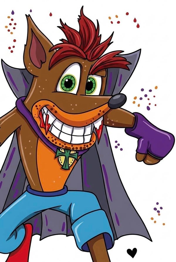 Count Crash! – A4 Vampire Bandicoot Digital Art Print