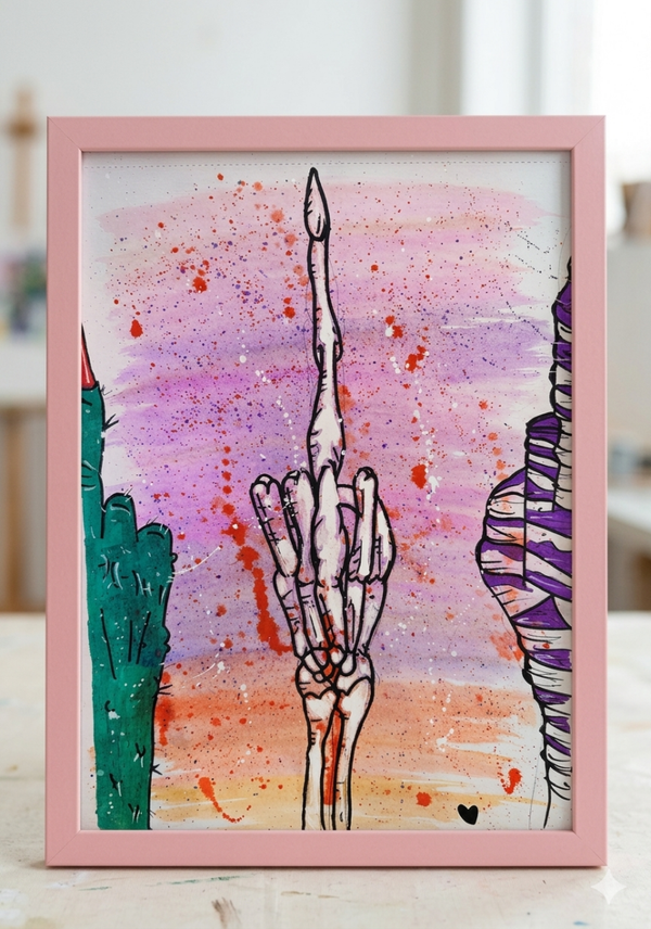 Spooky Attitude Original A3 Watercolour Painting