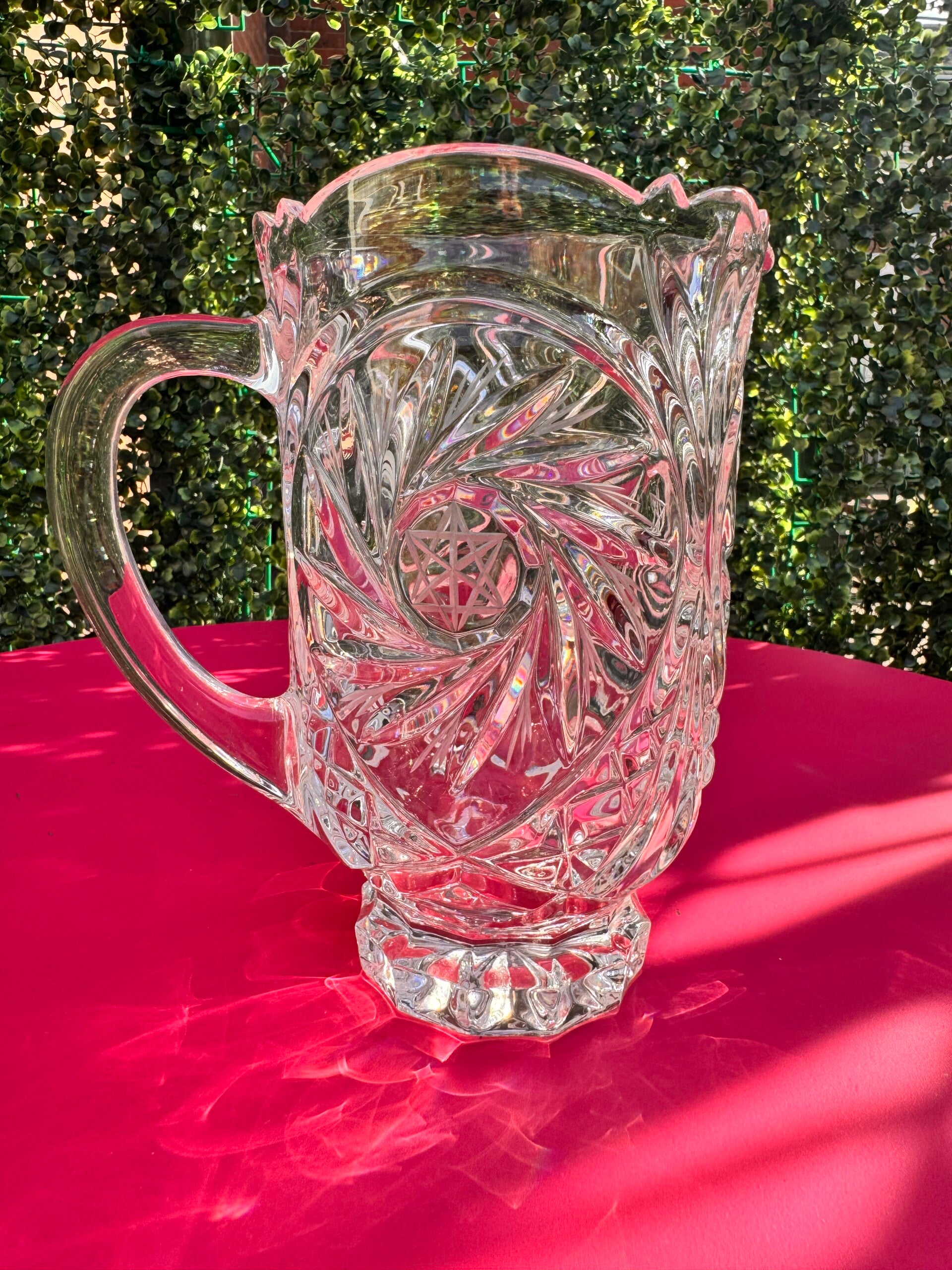 Vintage Avitra "Royal Pinwheel" 24% Lead Crystal Pitcher – Fine Hand-Cut Barware