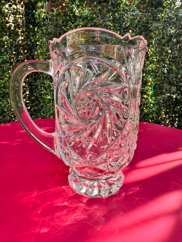 Vintage Avitra "Royal Pinwheel" 24% Lead Crystal Pitcher – Fine Hand-Cut Barware