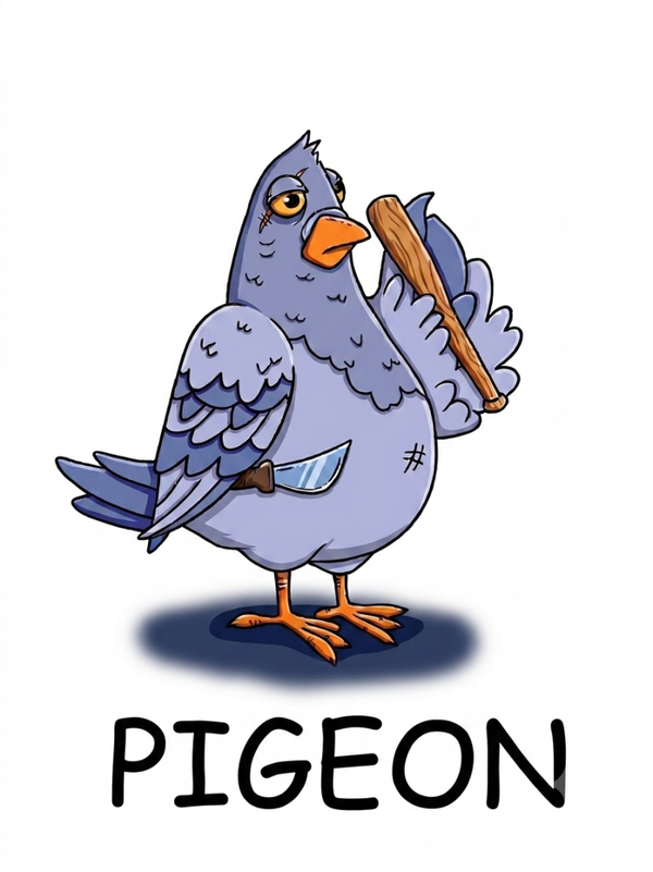 Pigeon Fight - Hand Illustrated A4 Digital Prints