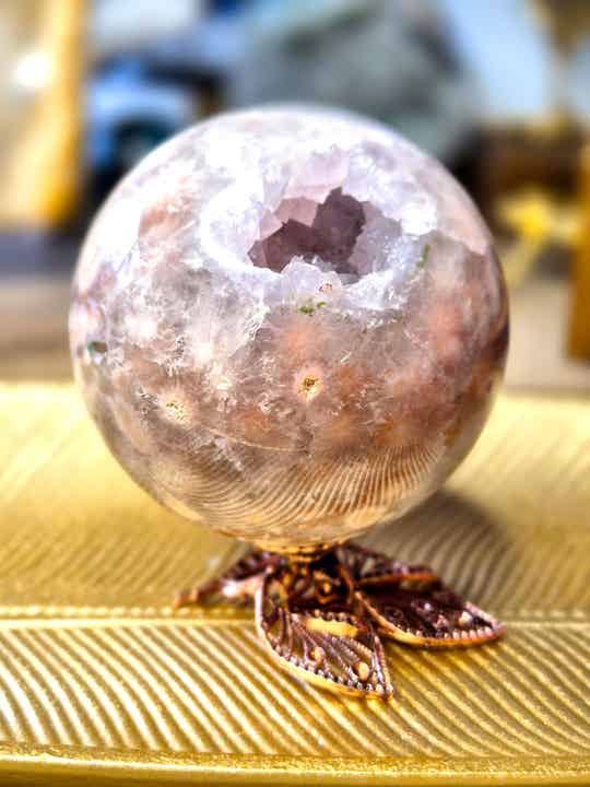Bol van roze amethist / bloemagaat 8 cm HQ