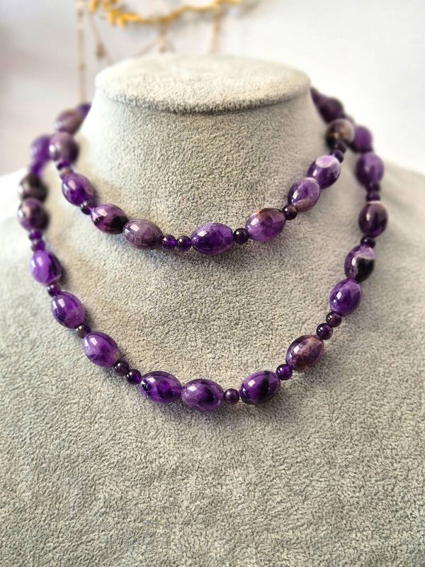 Chevron amethist / dream amethist ketting