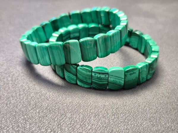 Soft bangle malachiet ovaal (12 mm)